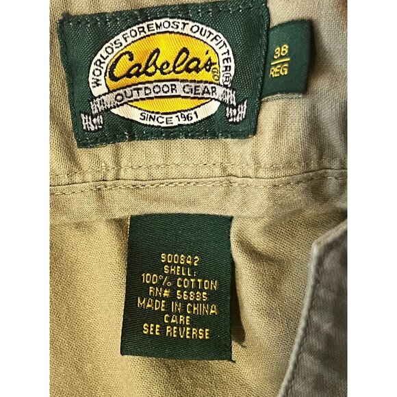 Cabelas Cargo Pants 38x32 Reg 900842 Tan Extra Pockets Outdoors Relaxed Comfort - Picture 5 of 16